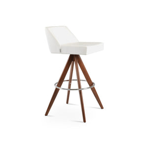 Soho Concept Prisma Pyramid-mw Swivel Barstools & Counterstools - Soft Leatherette, Stylish Walnut Finish & Chrome Walnut,White  Soho-concept-dining-chair-09740