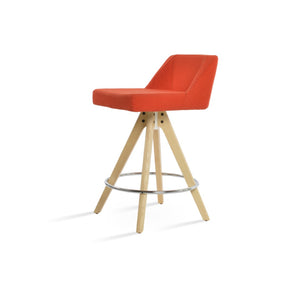 Soho Concept Prisma Swivel Barstools & Counterstools - Stylish Camira Yoredale Fabric, Solid Wood Base & 10-year Warranty Natural,Ash,Orange  Soho-concept-dining-chair-09738