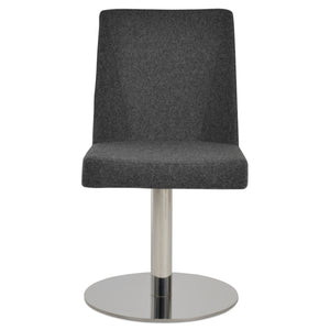 Soho Concept Brushed Stainless Steel Dining Chair With Camira Blazer Wool Upholstery – 10-year Durability Guarantee Dark Grey  Soho-concept-dining-chair-05707