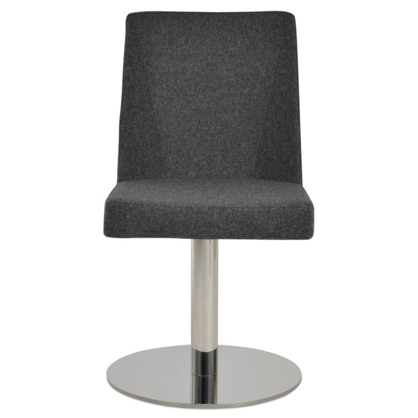 Soho Concept Brushed Stainless Steel Dining Chair With Camira Blazer Wool Upholstery – 10-year Durability Guarantee Dark Grey  Soho-concept-dining-chair-05707