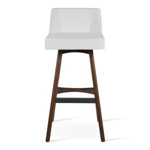 Soho Concept Prisma Solid Wood Barstools & Counterstools - Soft Leatherette Seats, Stylish Walnut Finish, Durable Design Walnut,White  Soho-concept-dining-chair-09725