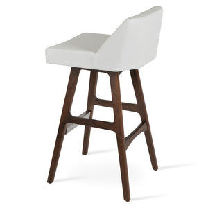 Soho Concept Prisma Solid Wood Barstools & Counterstools - Soft Leatherette Seats, Stylish Walnut Finish, Durable Design Walnut,White  Soho-concept-dining-chair-07127