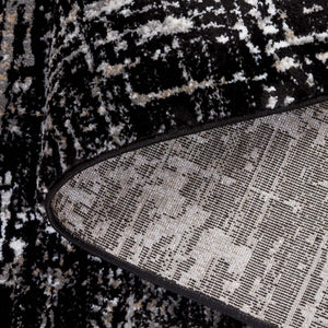 Safavieh Parker Contemporary Black & Ivory Area Rug - 5'3" X 7'6" Medium Rectangle For Stylish Living Spaces Black ,Ivory 60% Polyester,40% Jute Prk100z-5