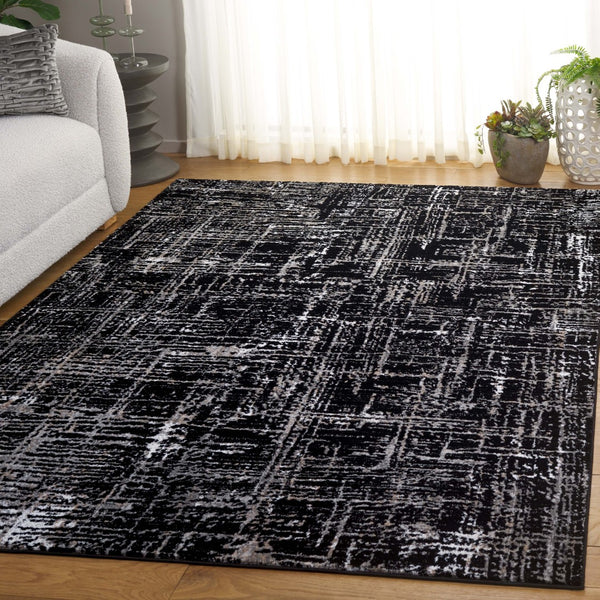 Safavieh Parker Area Rug - Modern Abstract Design With Timeless Elegance For Sophisticated Home Decor Black ,Ivory 60% Polyester,40% Jute Prk100z-6