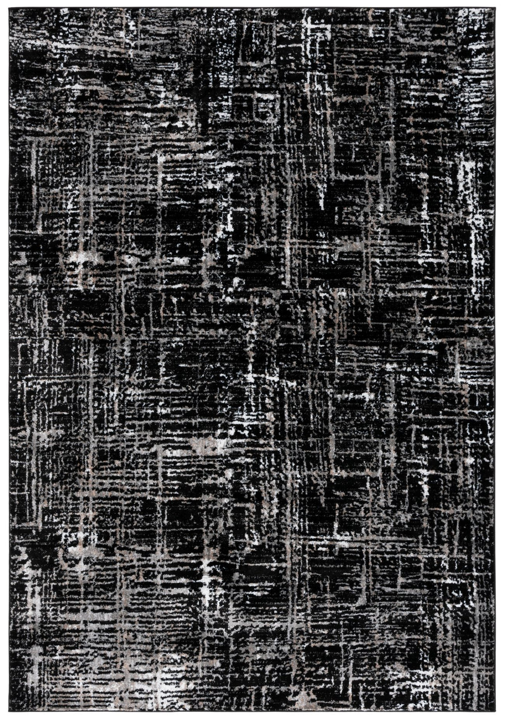 Safavieh Parker Contemporary Black & Ivory Area Rug - 5'3" X 7'6" Medium Rectangle For Stylish Living Spaces Black ,Ivory 60% Polyester,40% Jute Prk100z-5