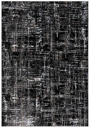 Safavieh Parker Contemporary Black & Ivory Area Rug - 5'3" X 7'6" Medium Rectangle For Stylish Living Spaces Black ,Ivory 60% Polyester,40% Jute Prk100z-5
