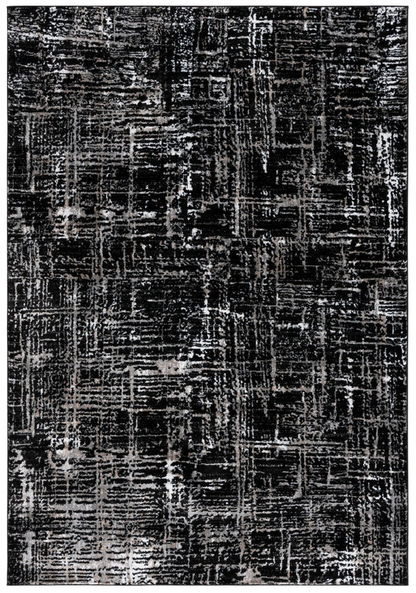 Safavieh Parker Contemporary Black & Ivory Area Rug - 5'3" X 7'6" Medium Rectangle For Stylish Living Spaces Black ,Ivory 60% Polyester,40% Jute Prk100z-5