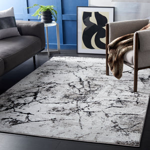 Safavieh Parker Modern Area Rug - Abstract Black, Grey & Ivory Design, 5'3" X 7'6", Luxurious & Durable Black ,Grey Ivory 60% Polyester,40% Jute Prk102z-5