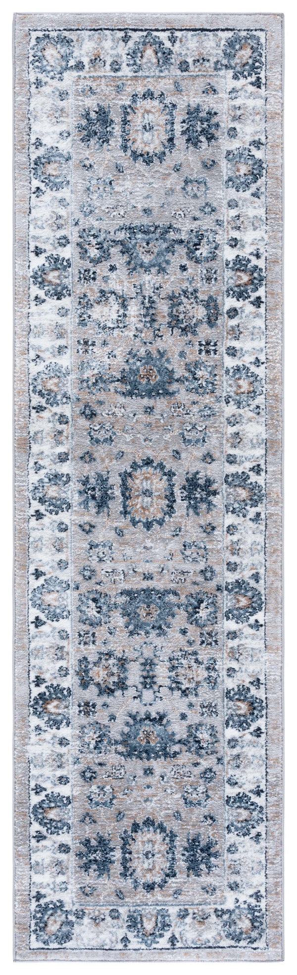Safavieh Parker Blue-Grey Ivory Runner 2X7ft — Low Pile Turkish Power-Loomed Floral Rug, Durable Jute Blend PRK104N-27