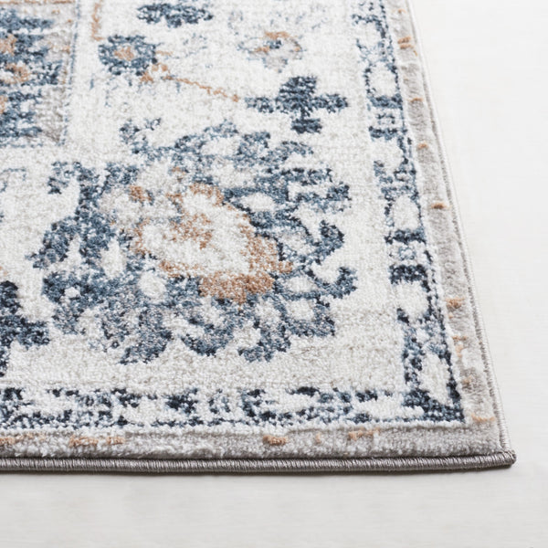 Safavieh Parker Blue-Grey Ivory Runner 2X7ft — Low Pile Turkish Power-Loomed Floral Rug, Durable Jute Blend PRK104N-27