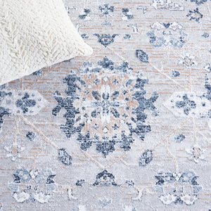 Safavieh Parker Blue-Grey Ivory Runner 2X7ft — Low Pile Turkish Power-Loomed Floral Rug, Durable Jute Blend PRK104N-27