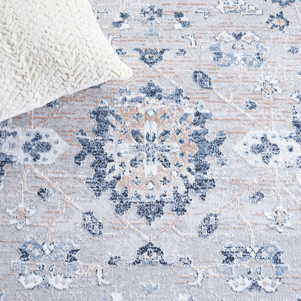 Safavieh Parker Blue-Grey Ivory Runner 2X7ft — Low Pile Turkish Power-Loomed Floral Rug, Durable Jute Blend PRK104N-27