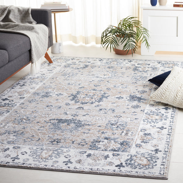 Safavieh Parker Blue-Grey Ivory Runner 2X7ft — Low Pile Turkish Power-Loomed Floral Rug, Durable Jute Blend PRK104N-27