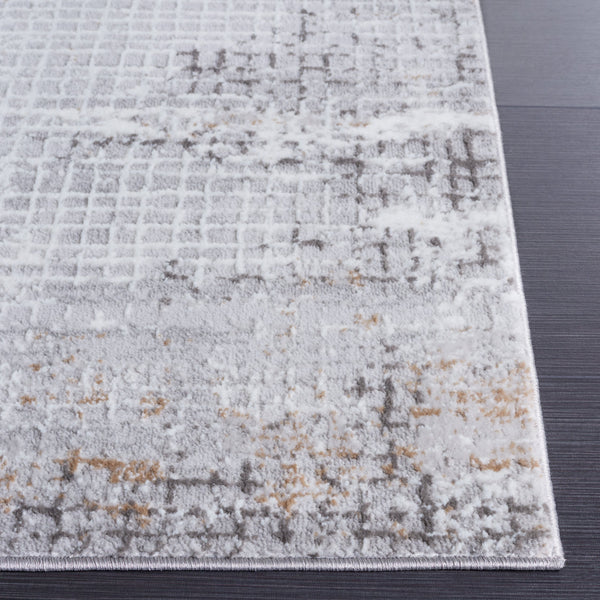 Safavieh Parker Contemporary 6X9 Rug In Grey Ivory-Gold — Turkish Power-Loomed, Polyester-Jute Blend, Low Pile PRK105F-6