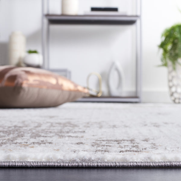 Safavieh Parker Contemporary 6X9 Rug In Grey Ivory-Gold — Turkish Power-Loomed, Polyester-Jute Blend, Low Pile PRK105F-6