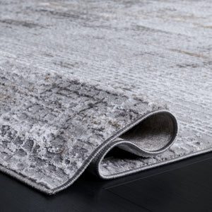 Safavieh Parker Contemporary 6X9 Rug In Grey Ivory-Gold — Turkish Power-Loomed, Polyester-Jute Blend, Low Pile PRK105F-6