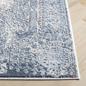 Safavieh Parker Modern Abstract Area Rug In Elegant Blue And Taupe - Perfect For Hallways And Entryways Blue ,Taupe 60% Polyester,40% Jute Prk115m-5