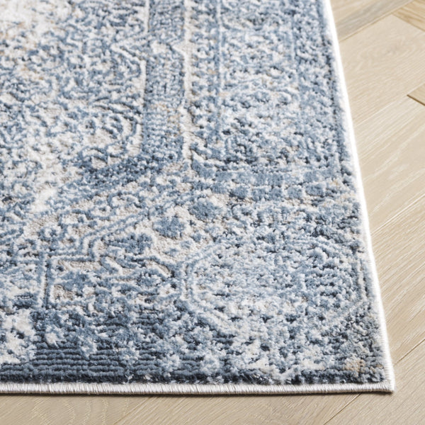 Safavieh Parker Modern Abstract Area Rug In Elegant Blue And Taupe - Perfect For Hallways And Entryways Blue ,Taupe 60% Polyester,40% Jute Prk115m-5