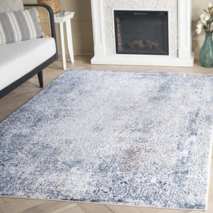 Safavieh Parker Elegant Turkish Area Rug With Modern Design - Luxurious Blue And Taupe For Any Room Decor Blue ,Taupe 60% Polyester,40% Jute Prk118m-9