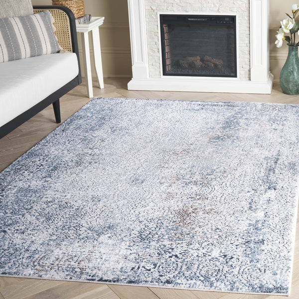 Safavieh Parker Elegant Turkish Area Rug With Modern Design - Luxurious Blue And Taupe For Any Room Decor Blue ,Taupe 60% Polyester,40% Jute Prk118m-9