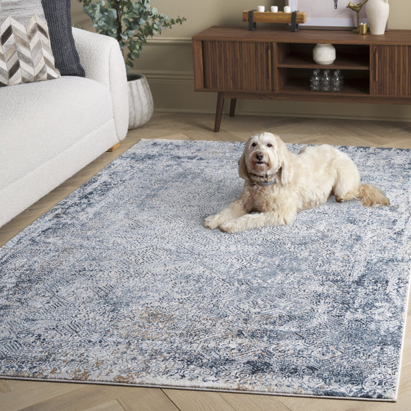 Safavieh Parker Modern Elegance Area Rug - Luxurious Turkish Design With Soft Texture For High-traffic Spaces Blue ,Taupe 60% Polyester,40% Jute Prk119m-8