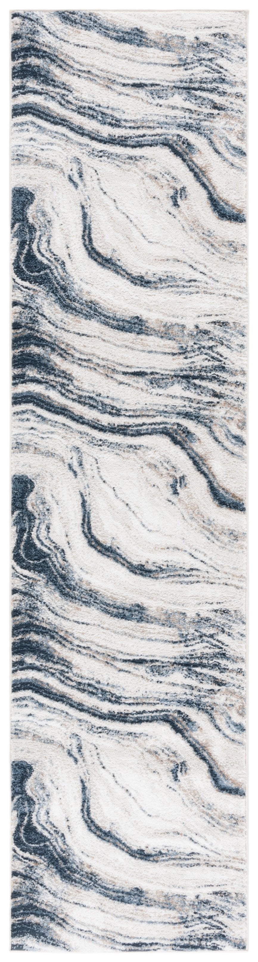 Safavieh Parker Area Rug: Plush Modern Accent In Elegant Ivory And Beige For Luxurious Home Decor Style Ivory ,Navy 60% Polyester,40% Jute Prk128m-7r