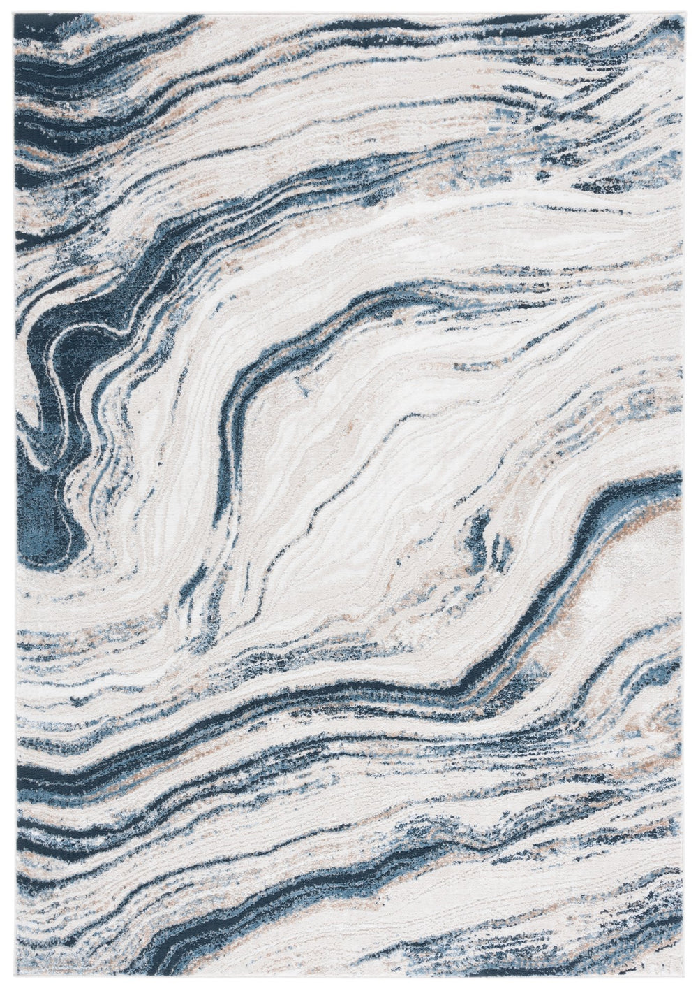 Safavieh Parker Area Rug: Plush Modern Accent In Elegant Ivory And Beige For Luxurious Home Decor Style Ivory ,Navy 60% Polyester,40% Jute Prk128m-7r