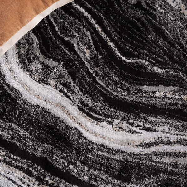 Safavieh Parker Exquisite Area Rug - Elegant Modern Design With Marble-inspired Patterns For Sophisticated Homes Black ,Ivory Gold 60% Polyester,40% Jute Prk128z-8