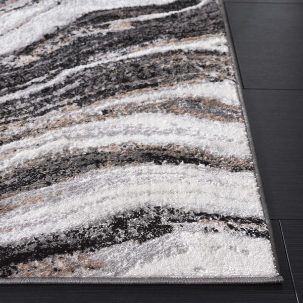 Safavieh Parker Marble-Inspired Black Ivory Gold Area Rug 6'X9' — Low Pile, Durable Power-Loomed Turkish Design PRK128Z-6