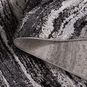 Safavieh Parker Exquisite Area Rug - Elegant Modern Design With Marble-inspired Patterns For Sophisticated Homes Black ,Ivory Gold 60% Polyester,40% Jute Prk128z-8