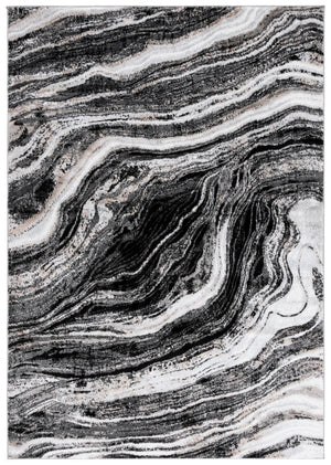 Safavieh Parker Exquisite Area Rug - Elegant Modern Design With Marble-inspired Patterns For Sophisticated Homes Black ,Ivory Gold 60% Polyester,40% Jute Prk128z-8