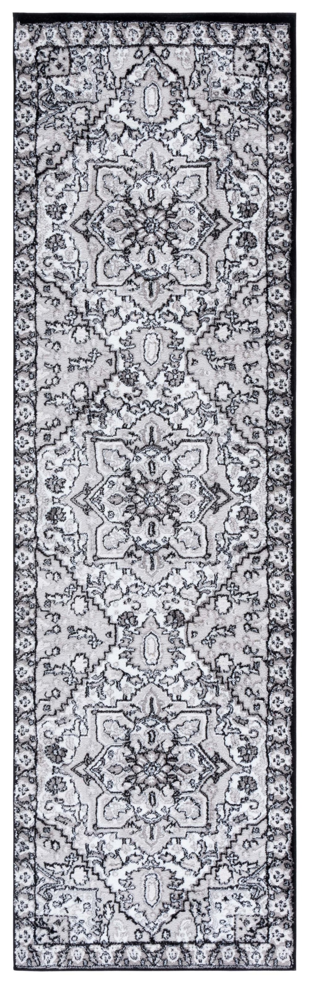 Safavieh Parker Contemporary Power Loomed Runner Rug - Elegant Ivory/Beige With Black Floral Design, 2x7 Ft Ivory ,Beige Black 60% Polyester,40% Jute Prk154z-27