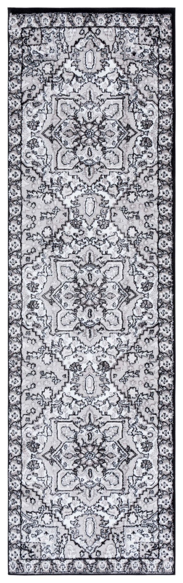 Safavieh Parker Contemporary Power Loomed Runner Rug - Elegant Ivory/Beige With Black Floral Design, 2x7 Ft Ivory ,Beige Black 60% Polyester,40% Jute Prk154z-27