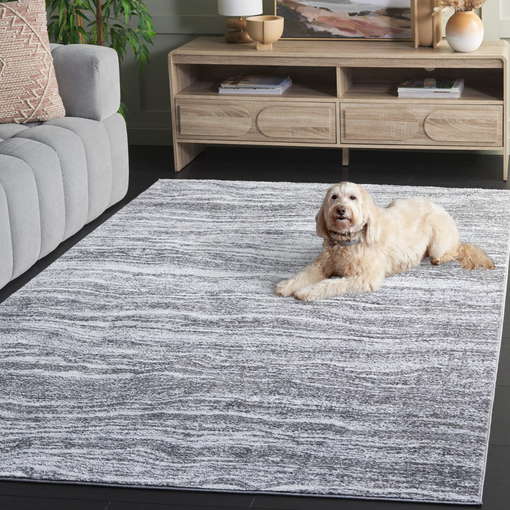 Safavieh Parker Medium 5'3" X 7'6" Grey Ivory Abstract Rug — Low Profile, Power-Loomed Turkey, Durable Jute Blend PRK156F-5