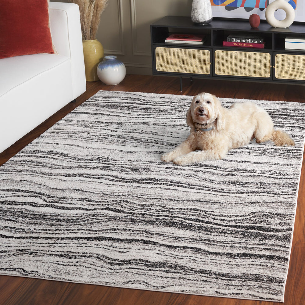 Safavieh Parker Medium Rectangle Area Rug - Luxurious Ivory, Beige & Black Design For Modern Interiors Ivory ,Beige Black 60% Polyester,40% Jute Prk156z-5