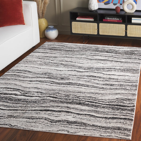 Safavieh Parker Medium Rectangle Area Rug - Luxurious Ivory, Beige & Black Design For Modern Interiors Ivory ,Beige Black 60% Polyester,40% Jute Prk156z-5