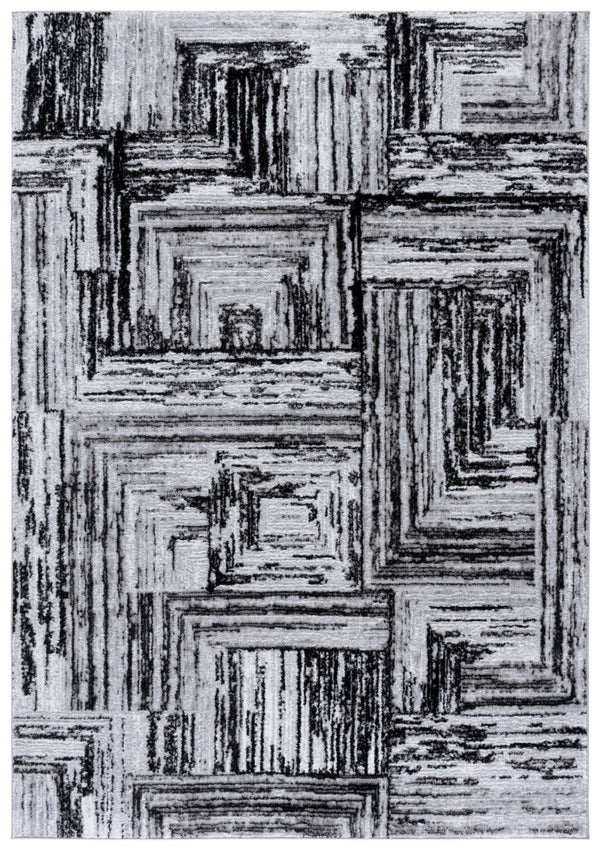 Safavieh Parker Contemporary Black And Grey Area Rug — Low-Profile Power-Loomed Jute-Poly Blend For Medium Rooms 6'-0" x 9'-0" PRK160Z-6