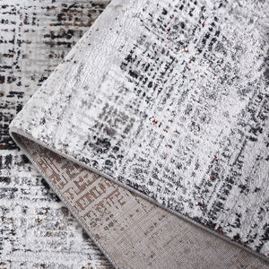 Safavieh Parker Modern Abstract Rug 7'9"X9'6" Grey Black Ivory — Power-Loomed Turkey, Polyester-Jute Blend PRK170H-8