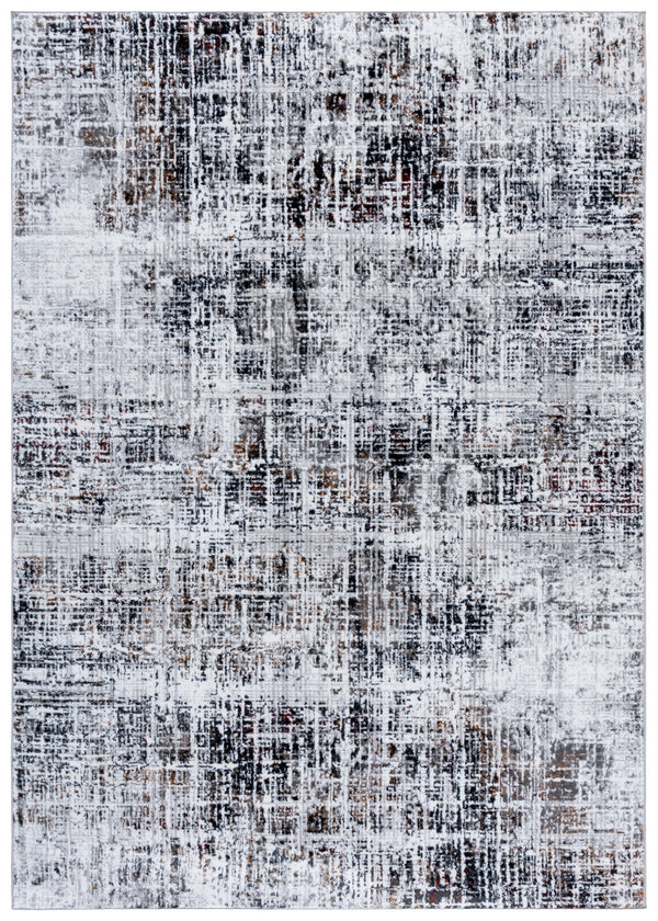 Safavieh Parker Modern Abstract Rug 7'9"X9'6" Grey Black Ivory — Power-Loomed Turkey, Polyester-Jute Blend PRK170H-8