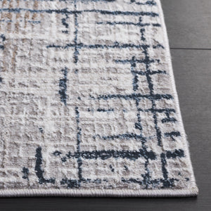 Safavieh Parker Modern Abstract 7X9 Rug In Grey & Ivory-Blue, Power-Loomed Jute-Poly Blend, Low Pile, Durable Elegance PRK172M-8