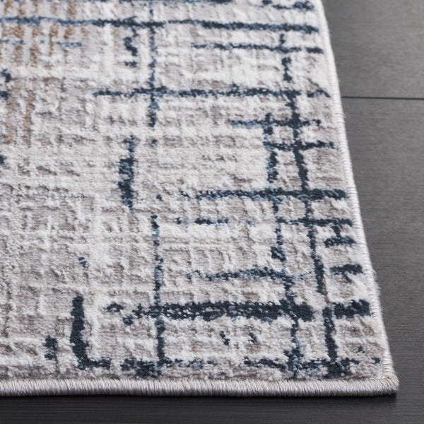 Safavieh Parker Modern Abstract 7X9 Rug In Grey & Ivory-Blue, Power-Loomed Jute-Poly Blend, Low Pile, Durable Elegance PRK172M-8
