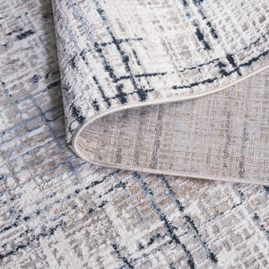 Safavieh Parker Modern Abstract 7X9 Rug In Grey & Ivory-Blue, Power-Loomed Jute-Poly Blend, Low Pile, Durable Elegance PRK172M-8