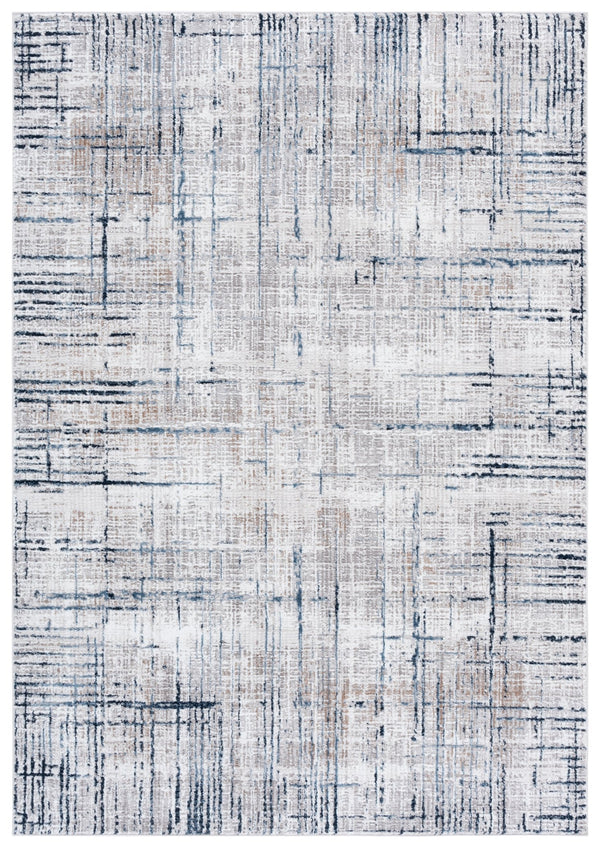 Safavieh Parker Modern Abstract 7X9 Rug In Grey & Ivory-Blue, Power-Loomed Jute-Poly Blend, Low Pile, Durable Elegance PRK172M-8