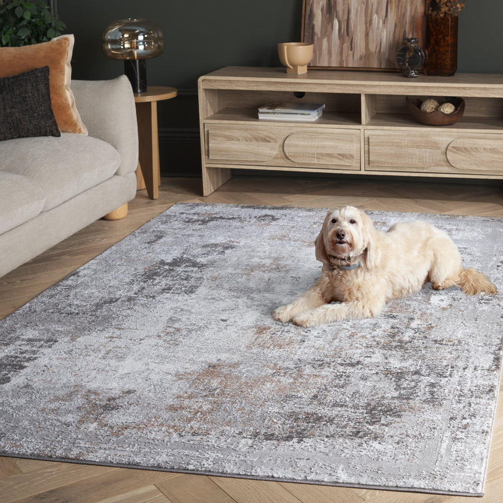 Safavieh Parker Low-Profile Grey & Ivory Area Rug 7'9"X9'6"—Power-Loomed Jute-Poly Blend, Durable Modern Style PRK182F-8