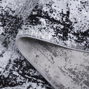 Safavieh Parker Power-Loomed 5'2"X7' Low-Pile Area Rug In Black & Grey — Abstract Modern Design, Durable PRK182Z-5