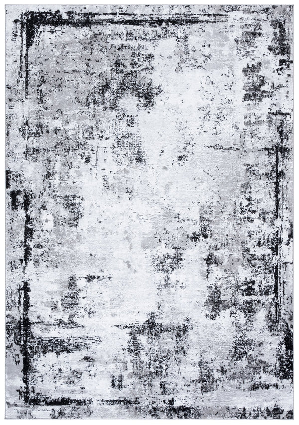 Safavieh Parker Power-Loomed 5'2"X7' Low-Pile Area Rug In Black & Grey — Abstract Modern Design, Durable PRK182Z-5