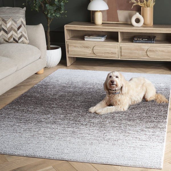 Safavieh Parker Contemporary Black & Ivory Grey Ombre Runner Rug — Low-Profile 3/8" Pile, Durable Jute-Poly Blend 2'-0" x 7'-0" PRK186H-27