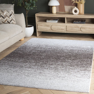 Safavieh Parker Contemporary Black & Ivory Grey Ombre Runner Rug — Low-Profile 3/8" Pile, Durable Jute-Poly Blend 2'-0" x 7'-0" PRK186H-27