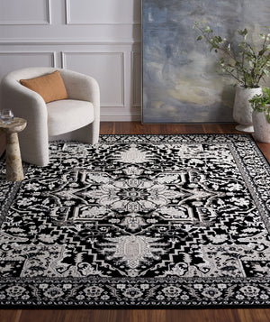 Safavieh Parker Contemporary Black & Ivory Grey Ombre Runner Rug — Low-Profile 3/8" Pile, Durable Jute-Poly Blend 2'-0" x 7'-0" PRK186H-27