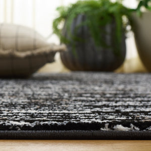 Safavieh Parker Contemporary Black & Ivory Area Rug — Power-Loomed 3/8" Low Pile, Durable Polyester-Jute Blend (7 Ft 9-Inches X 9 Ft 6-Inches) 7'-9" x 9'-6" PRK192H-8